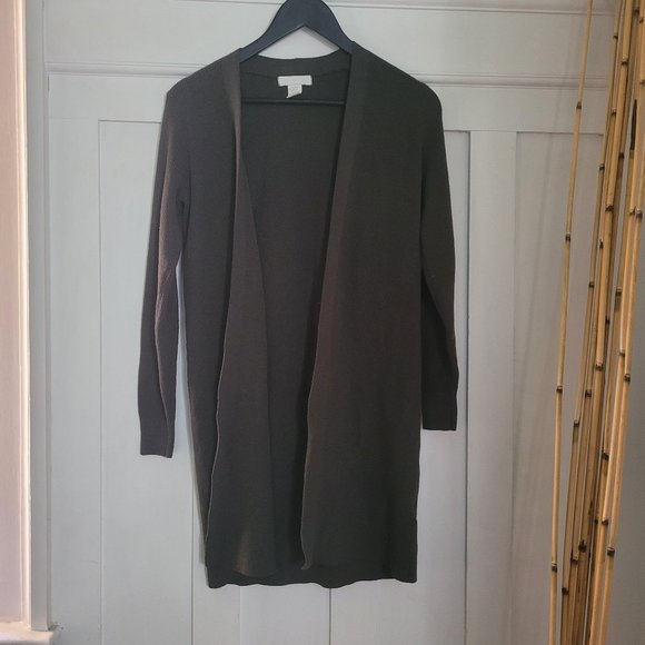 H&M Olive Green Duster Cardigan, sz XS - Picture 8 of 8